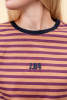 Футболка J.B4 (Just Before) бордово-коричневая в полоску