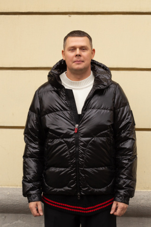 Пуховик IGOR PLAXA (CCSS) черный, глянцевый, короткий