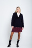 Джемпер Humility пуловер синий с черным вырезом на груди