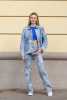 Джинсы прямого кроя с эффектом квадратных заплаток