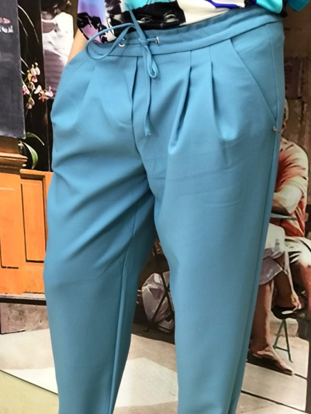 Брюки V. Andreyanova свободные, укороченные, голубые