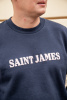 Свитшот Saint James темно-синего цвета на флисе с декоративным логотипом