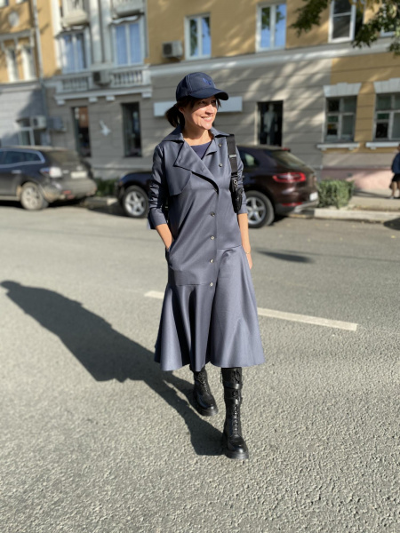 Платье-рубашка Victoria Andreyanova графитовое, хлопок